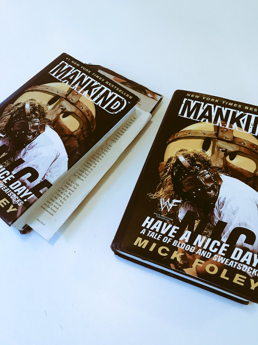 eaterofcheez's tweet photo. What do you do when you’re seeing @RealMickFoley on July 20, want to hopefully get your favourite ever book signed, but it’s falling apart because you’ve read it so many times? You buy a new one! #20yearsofhelltour #VIP #Melbourne https://t.co/Ex10lCMG1x
