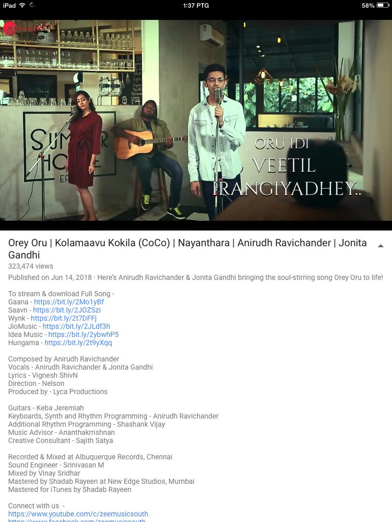 Anirudhkingofmusic On Twitter Oreyoru 3rd Single From