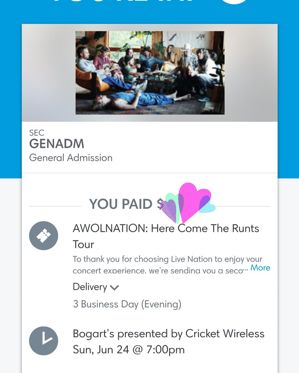 AWOLnationFANS's tweet photo. Its official! Who will I see in #cincinnati at @bogartsshows? VIP, I'm coming for you. ππ I will be alone, so come hang out with me! π @awolnation #awol2018 #HereComeTheRuntsTour #HereComeTheRunts @irontomband #irontom @lovelytheband #lovelytheband #bogarts https://t.co/Aj52qwbtMX
