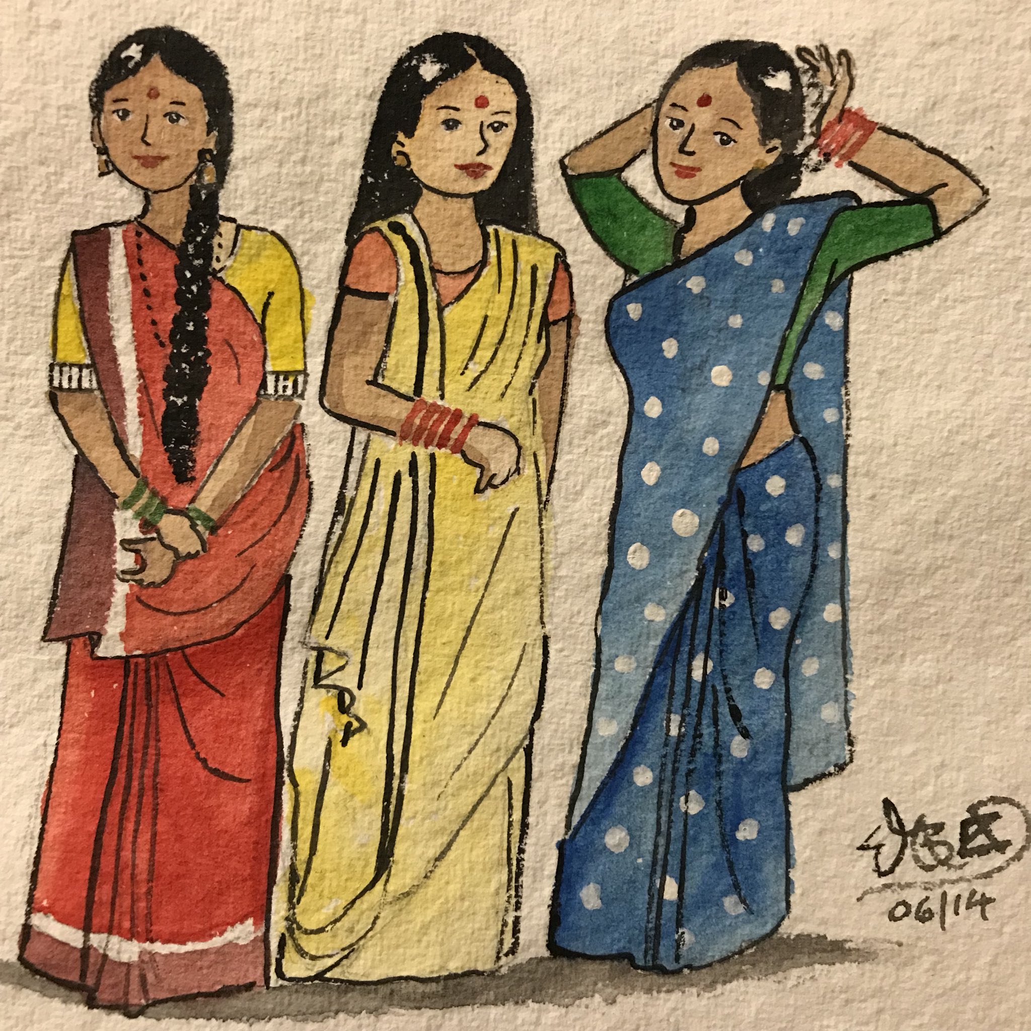A Beautiful Bengali Woman by ArsalanKhanArtist on DeviantArt | Fashion  illustration sketches dresses, Fashion illustration sketches, Bengali art