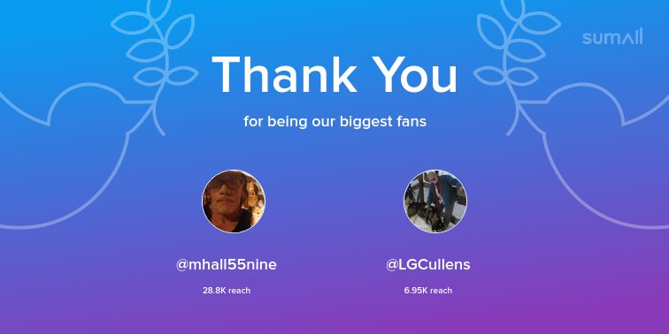 IsmoRaisanen's tweet photo. Our biggest fans this week: @mhall55nine, @LGCullens. Thank you! via https://t.co/CBbzeuPHNm https://t.co/1QCcZerdIX