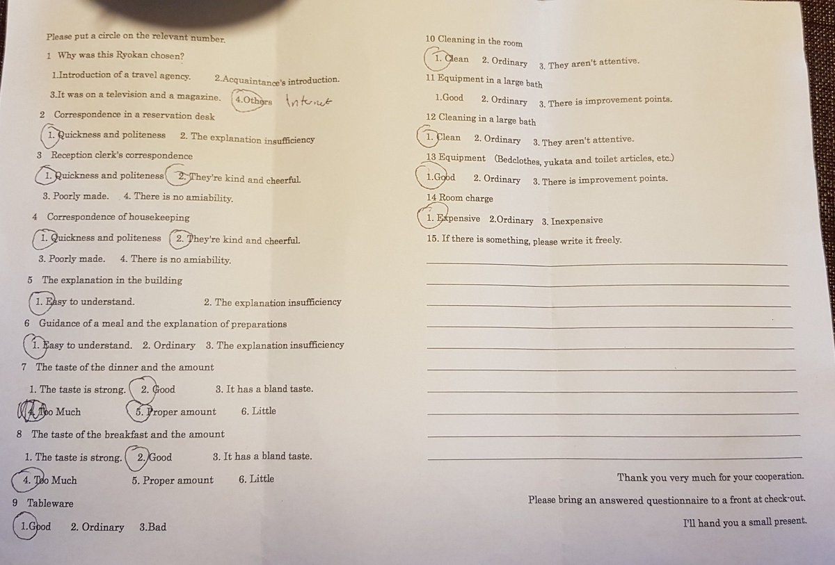 Lessons in good survey design from the feedback department of a hotel in Kyoto