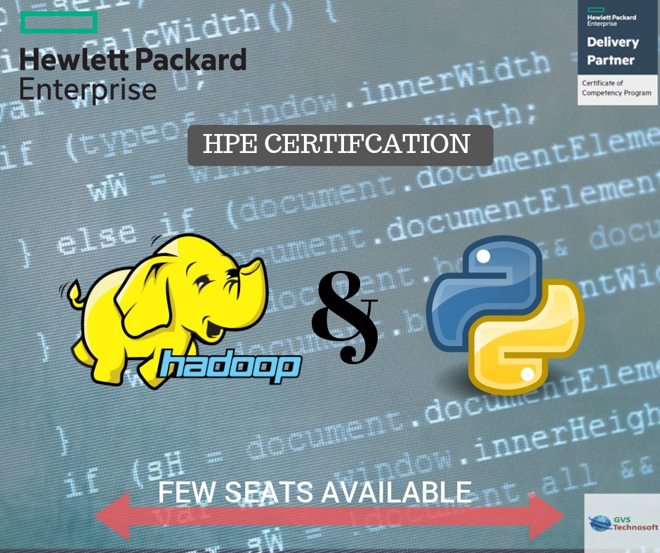 GVS_technosoft's tweet image. #HPECertification
Get HPE certified training for BigData and DataScience from HPE Industry Leaders.
Register Now and get HPE Certified
bit.ly/2HwmEdb
#Python #Hadoop #BigData #DataScience #IoT #MachineLearning #ArtificialInteligence #AndroidDev #Software