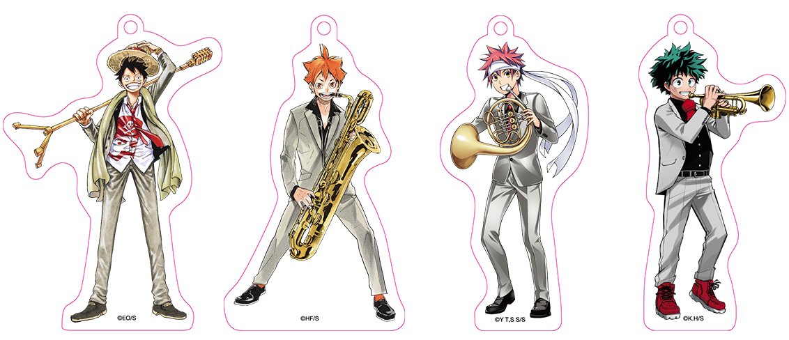 ジャンプミュージックフェスタ ジャンプミュージックフェスタ グッズ情報 Wj連載作家陣描き下ろし超豪華限定イラスト を使用した限定グッズ アクリルキーホルダー 各 500 税込
