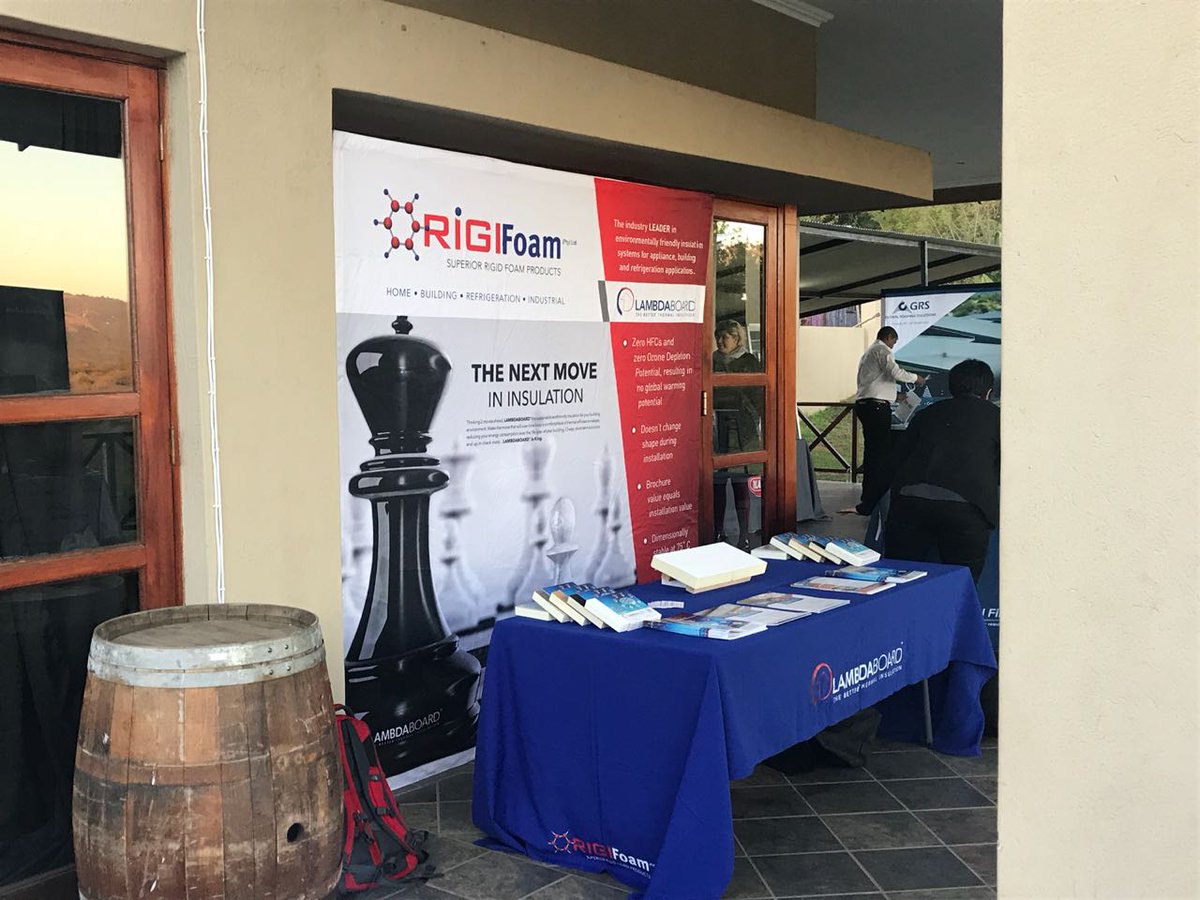 rigifoam's tweet photo. All set up and ready to go, Nelspruit CPD!
#architects #TheBetterThermalInsulation #LambdaboardIsKing #insulation @rigifoam @GRSRoofs https://t.co/FN3JaSpziO