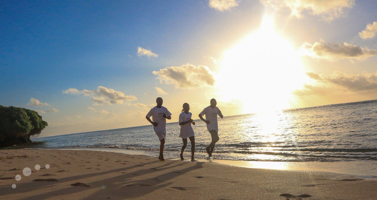 Had a morning jog with fellow athlete's in the Magical white Sandy beaches in Diani thanks to KTB #MagicalKenya #TembeaKenya