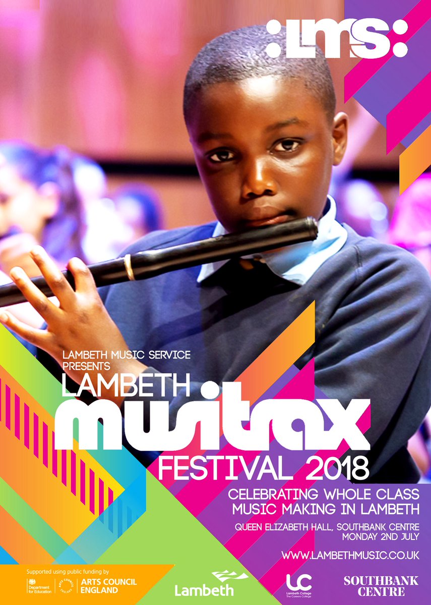 LambethMusic's tweet photo. Just over 2 weeks to go until our annual Musitrax Festival returns to the newly refurbished Queen Elizabeth Hall @southbankcentre 400 young musicians will play together for the first time in this incredible opportunity. #LMXfest18 #LambethSounds #Musitrax https://t.co/jyNo2BCASN https://t.co/APfcZVCCS2