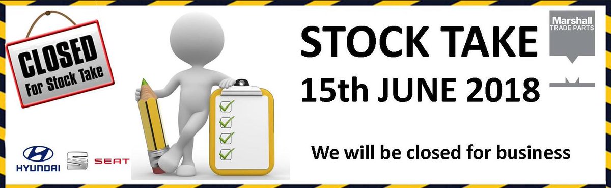 cambridgeparts's tweet photo. Get your orders in quick!
Marshall #Hyundai, #SEAT, #MG #Rover and #Xpart #Cambridge will be carrying out a stock take at 10am today and will reopen at 8am Monday 18th June.
Call: 01223 377555 for morning delivery today. https://t.co/iTm8OEAZld
