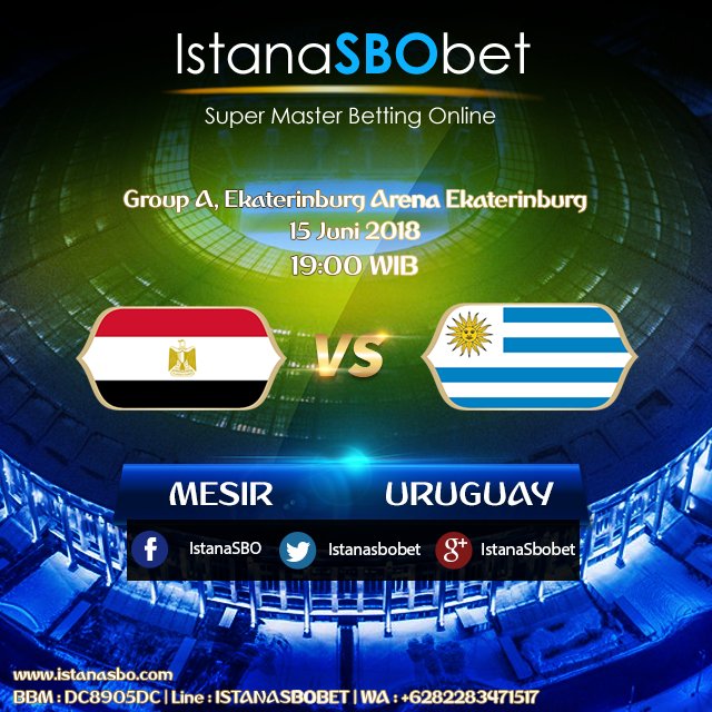 IstanaSBObet's tweet photo. Egypt vs Uruguay, 15 Juni 2018 19:00 WIB
Hdp : -1 Uruguay
O/U : -2.25
Join now : www istanasbo com

#Agensbobet #Taruhanbola #Bandarbola #Judionline #IstanaSbobet #Agensbobetindonesia #Sbobetindonesia #pialadunia2018 #pontianak #viral #semarang #infojkt #bandung #PialaduniaRusia https://t.co/1dOh2MhKeI