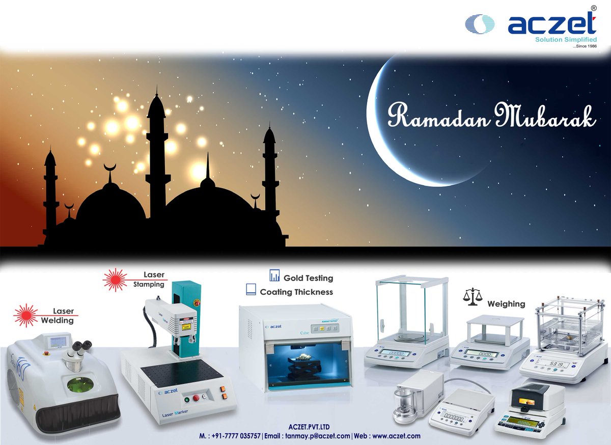 AczetLtd's tweet photo. Aczet Pvt Ltd. Wishes You Eid Mubarak!!
May The Magic of This Eid Bring Lots of Happiness In Your Life.
#eid #mubarak #blessings #happiness #LaboratoryBalanecs #AnaylticalInstruments #Gold #EidMubarak #Eid2018 #JewelleryMachines #jewellerybalanes #aczet
https://t.co/Uoh7m96MeH https://t.co/6bxthg7QnI