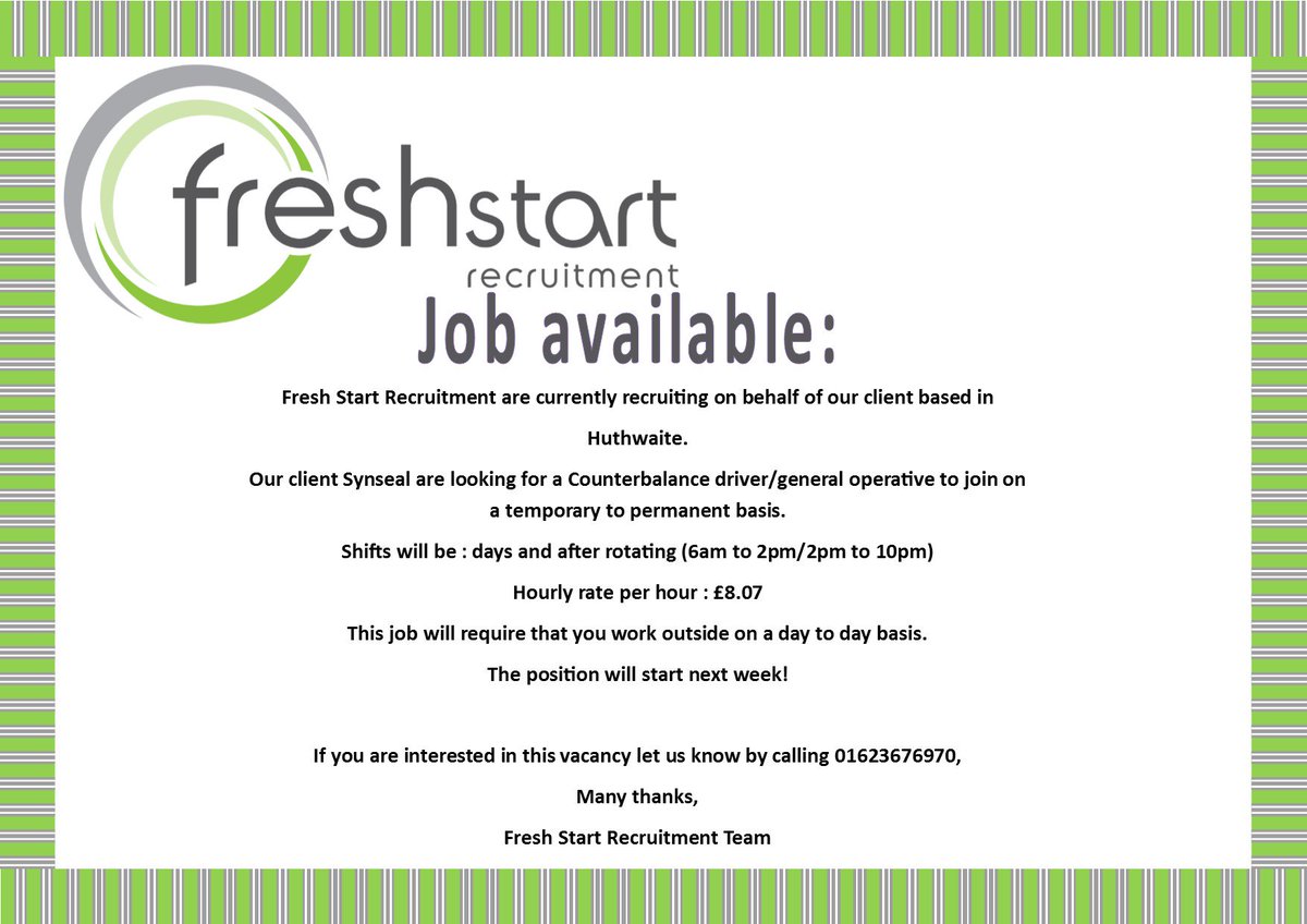 Fresh Start Recruitment tweet media