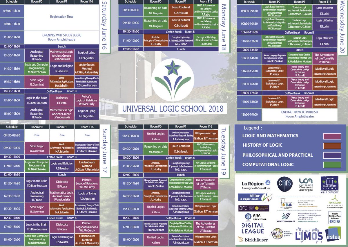 Unilog2018's tweet photo. Hello everyone, tomorrow is the great day : it will be the beginning of courses, then you can check out the complete schedule school on our website here :
https://t.co/IhsA0GtIVH
#Science #Logic #UniversalLogic #Vichy #Unilog
See you tomorrow in Vichy.
D-1 ! https://t.co/3uT34CJwst