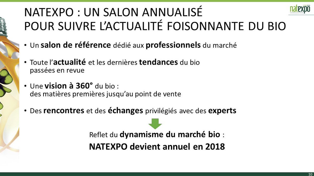 Natexpo's tweet photo. #Natexpo2018
Reflet du dynamisme du #marcheBio, Natexpo devient un salon annualisé !
✴️ salon de référence dédié aux professionnels du marché
✴️ toute l'actu et les dernières #tendances du bio
✴️ vision à 360° du #bio
✴️ rencontres et échanges privilégiés avec des experts https://t.co/M0yuxeDwBC