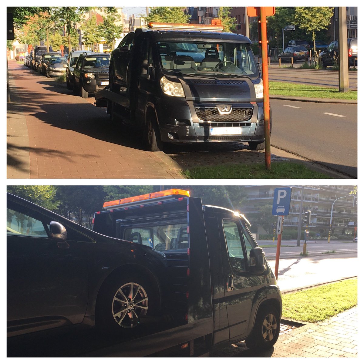 JoCleykens's tweet photo. Goedemorgen @LPAntwerpen op de August van de Wielelei in Deurne. Bord E9b staat volgens mij niet toe dat deze hier parkeert. En hij staat flink op het fietspad. https://t.co/1NNZqWJL1V