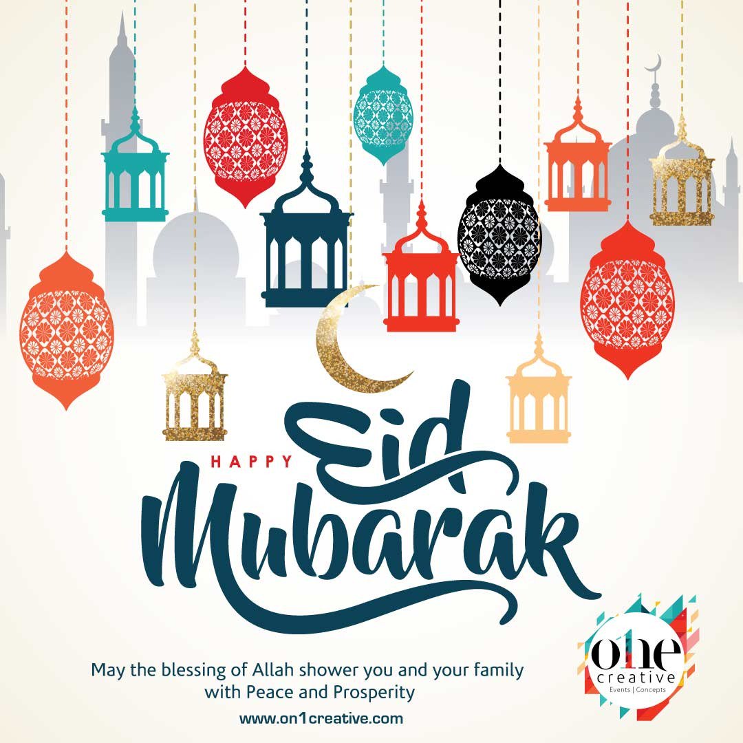 One_Creative1's tweet photo. Happy #EidMubarak to all our Muslim Brothers and Sisters. #OneCreative #EventSolutions #Communications https://t.co/lJYD3uZUmT