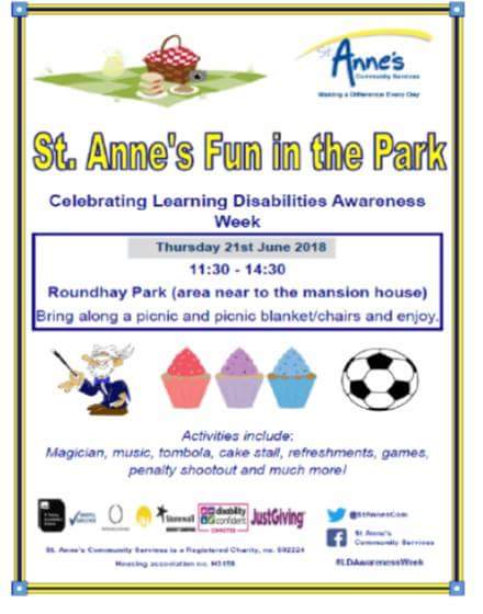 StAnnesCom's tweet photo. Our #Leeds #Learning #Disability Services are holding their Annual Fun in the Park event for #LearningDisabilityWeek2018. StAnnes Party in the Park in on Thursday 21 June 2018 at Roundhay Park #Leeds 11.30am - 2.30pm https https://t.co/m8rbY6OKUy