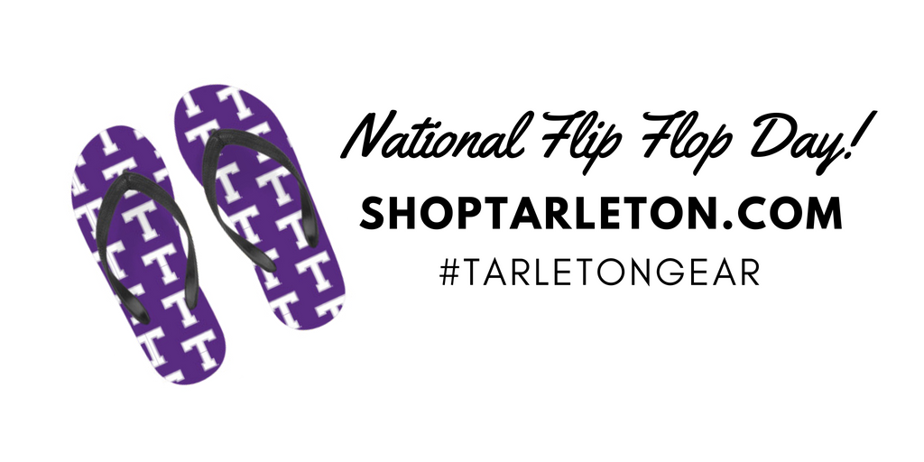 TarletonState's tweet photo. Isn't every day of summer flip flop day? Get your Tarleton Flip Flops and more gear on the new official Tarleton fan site! https://t.co/E8DfnuUNn4 #TarletonGear https://t.co/Twb5zDPwSj
