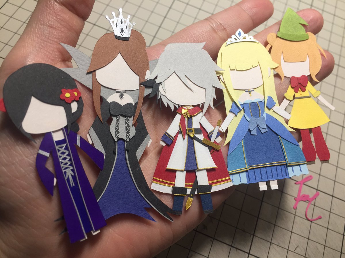 フェイさん プリンセス プリンシパルよりed風の白雪姫衣装の白鳩 初オリジナル ププのアプだけ作るはずが結局全員 車作った 切り絵 Pripri