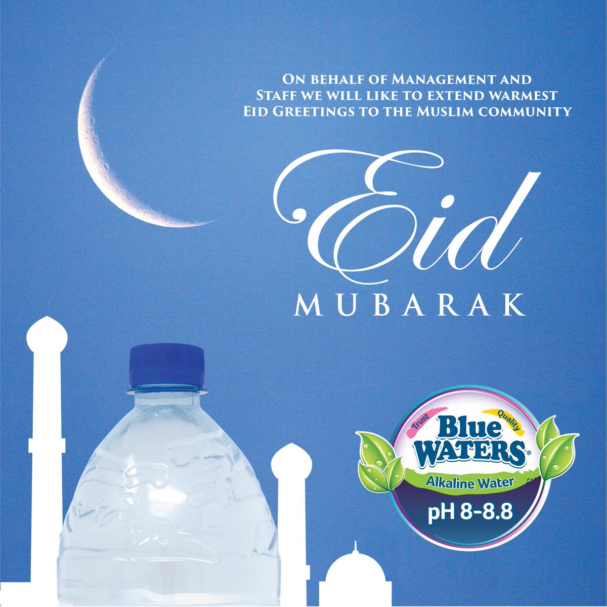 Blue Waters Products (@bluewaterstt) on Twitter photo On behalf of the Management and Staff of Blue Waters Products Limited, we will like to extend warmest Eid Greetings to the Muslim Community. On behalf of the Management and Staff of Blue Waters Products Limited, we will like to extend warmest Eid Greetings to the Muslim Community.