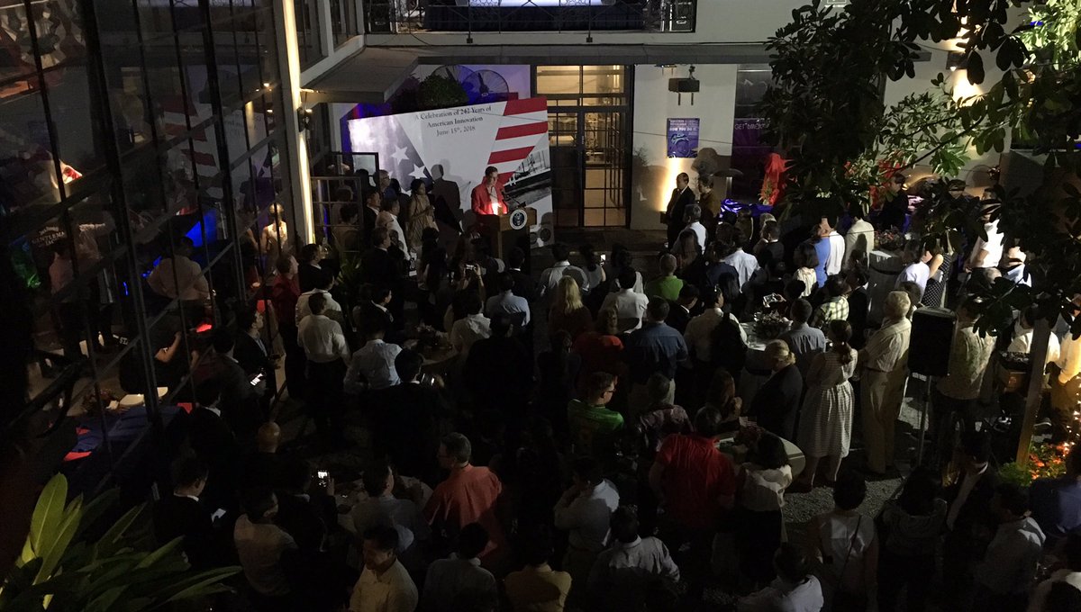 Thrilled our beautiful design is featured so prominently <a href="/USEmbPhnomPenh/">U.S. Embassy Cambodia</a> national day event. #Innovation #Cambodia #ProudToBeInternational