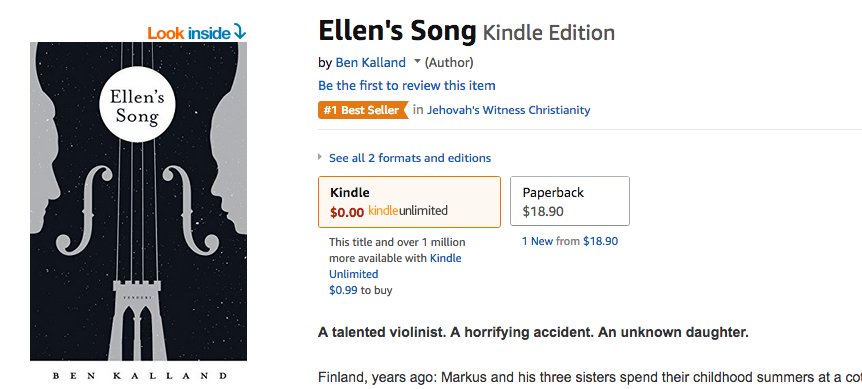 Today's Best Seller is certain to be an awesome #weekendreads Check out Ellen's Song today! #LitFic #BestSeller #AmReading #IndieAuthors #IndieBooksBeSeen #IndieBookPromotions #BookPromotions #Ebooks #KindleBargain #GoodReads #FollowMe #SummerReading #FictionAuthors