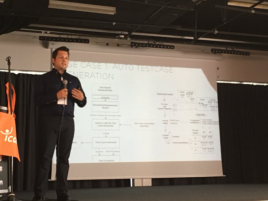 alebagnato's tweet photo. @cemnova @ericsson keynote on #MEASURE industrial case studies at the @measure_project Industrial Workshop in #Nantes #Test #Automation #Metrics https://t.co/YjxnUi7TLV