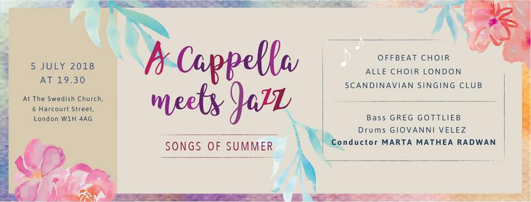 We are back with a fantastic Summer Concert along with Offbeat Choir &amp; Scandinavian Singing Club! Tickets at: eventbrite.co.uk