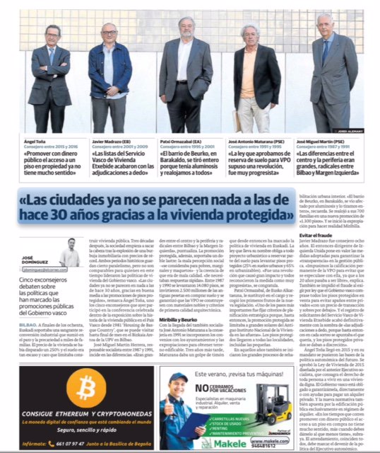 📰 <a href="/elcorreo_com/">El Correo</a> recoje en un artículo las reflexiones de 5 exconsejeros de Vivienda que durante los últimos 40 años han participado en la política de vivienda pública en Euskadi