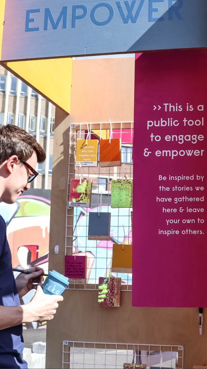 ConcreteComms's tweet photo. .@LFArchitecture Nothing to see here just Matt enjoying an @rckarchitects coffee in his @ecoffee_cup whilst nominating an 'extraordinary woman' at RCKa's #WomenLikeAlice #InterpretedIdentites exhibit in SE1 sponsored by @LendleaseGroup https://t.co/bE0b7wWegn #LFA2018 @nlalondon https://t.co/F3pA6RVrYx