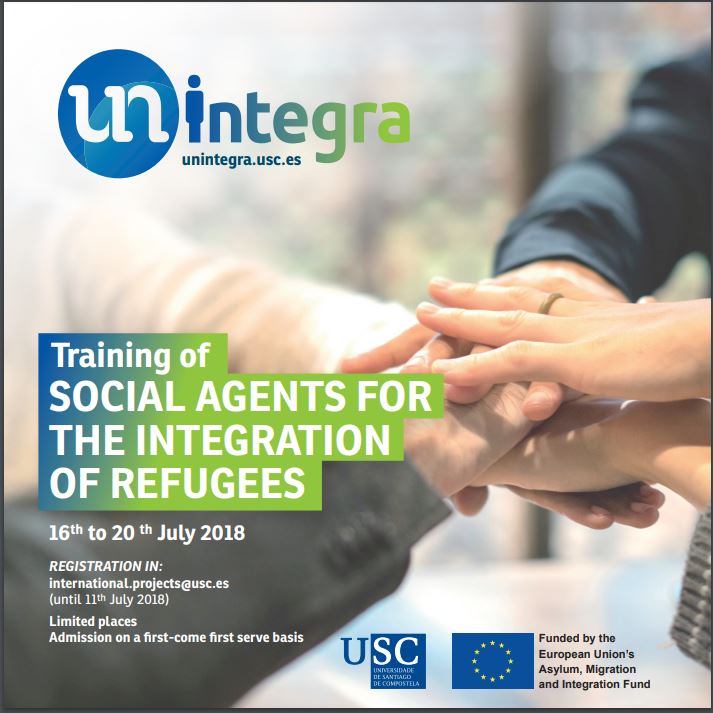 #UNINTEGRA  Abierta inscripción para curso de Formación de agentes sociales para la integración de personas refugiadas <a href="/UniversidadeUSC/">USC</a>  entre el 16 y el 20 de julio. Consulta programa:  bit.ly/2JO3OAe. Inscríbete: bit.ly/2tbtG1B