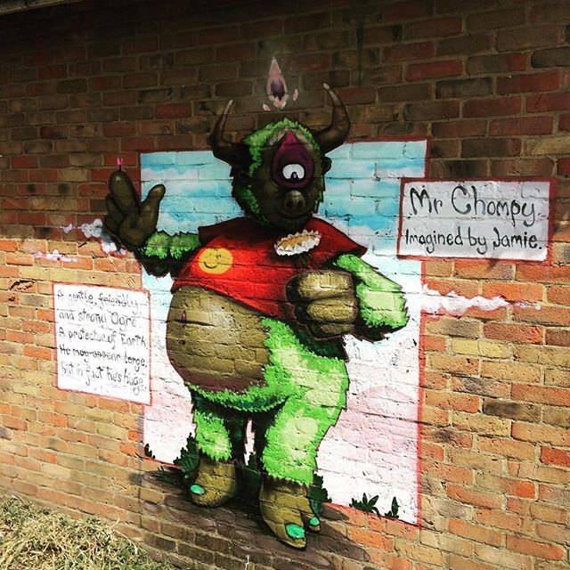 Gotta love Mr Chompy by @david_enos_hotton in #Friendly Gardens in #Brockley #deptford #London #art #streetart #streetartutopia