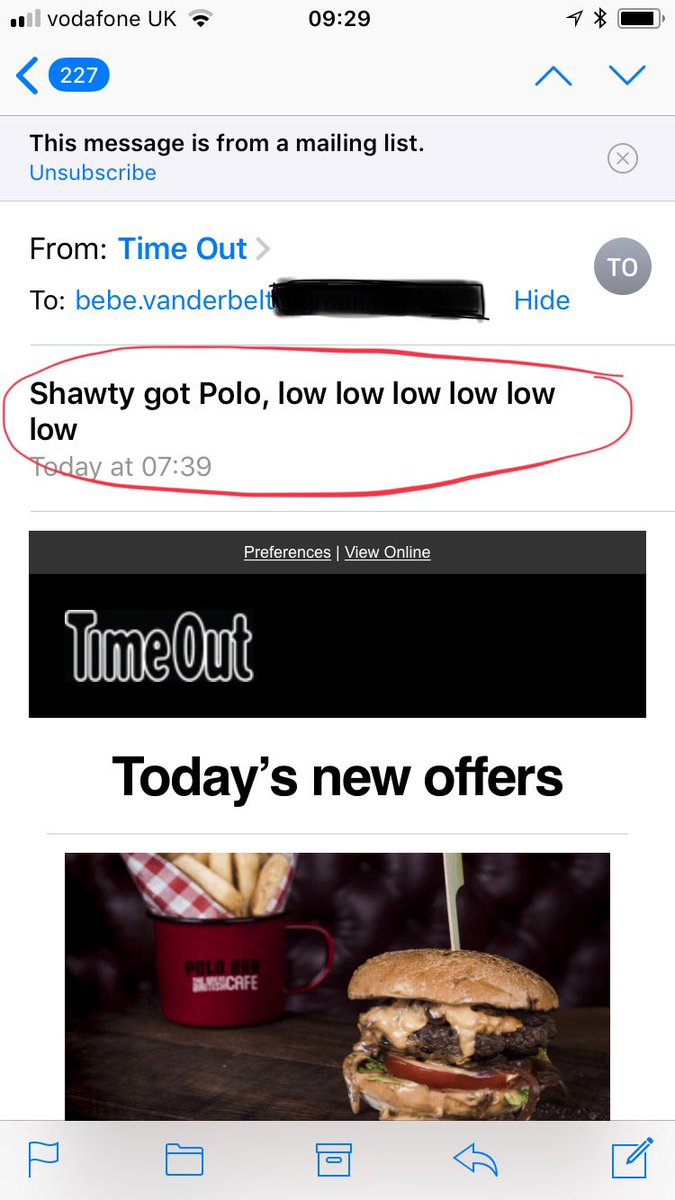 This subject line from <a href="/TimeOutLondon/">Time Out London</a> though 😂