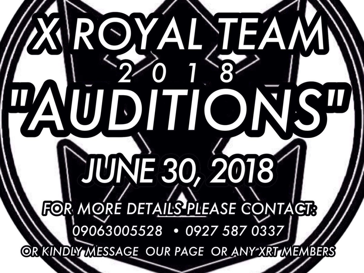 christmarr's tweet photo. ATTENTION!
Our doors will be open for the 2nd time, X Royal Team open auditions is on!
Be one of the team as we aspire to bring pride and honor to the Philippines through dance; aiming to motivate...
#Road2Aussie
#NewBiEAST
#VarsityDivision https://t.co/8Vdlx6PaMM