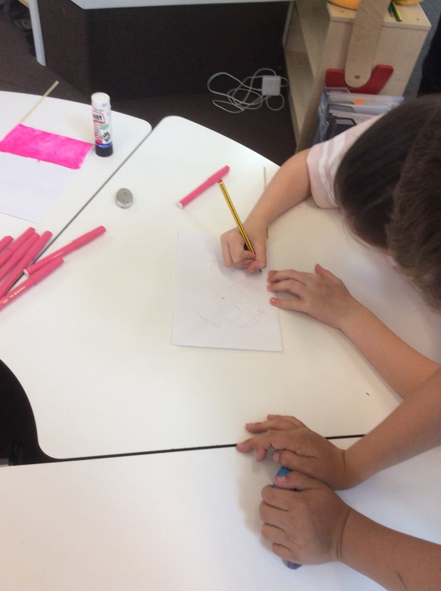 JesmondY3's tweet photo. Pink group are having a whale of a time making their flags #RainbowDay #PE #OpeningCeremony @JGPSPE https://t.co/brp1jijmit