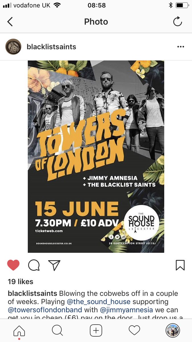 TowersofLondon's tweet photo. Tonight we are playing in Leicester at the Sound house! Who fancies it? https://t.co/VjaBQ4lbhs