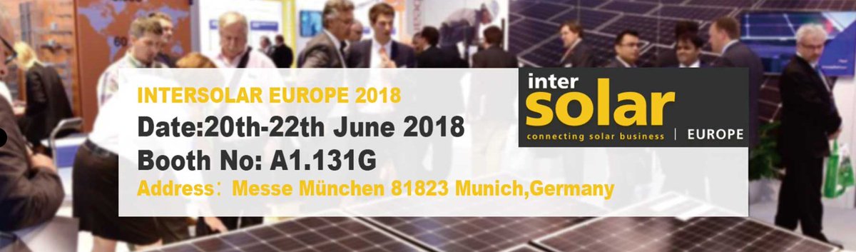 sungoldsolar's tweet photo. Upcoming EXPO：#INTERSOLAR EUROPE 2018
Date:20th-22th June 2018
#Sungold Booth No: A1.131G https://t.co/fG1R5ScDQ4