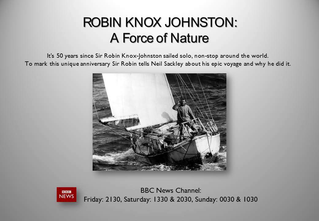 ClipperRace's tweet photo. Tune into @BBCNews at 2130 tonight to see "Robin Knox-Johnston: A Force of Nature" where 50 years on, #ClipperRace Founder @SirRKJ tells @djneilsackley about his epic voyage &amp; why he did it.

Also the @BBCRadioSolent podcast version is a must listen https://t.co/GJuYDkwSPH https://t.co/BsXXEnwE1M