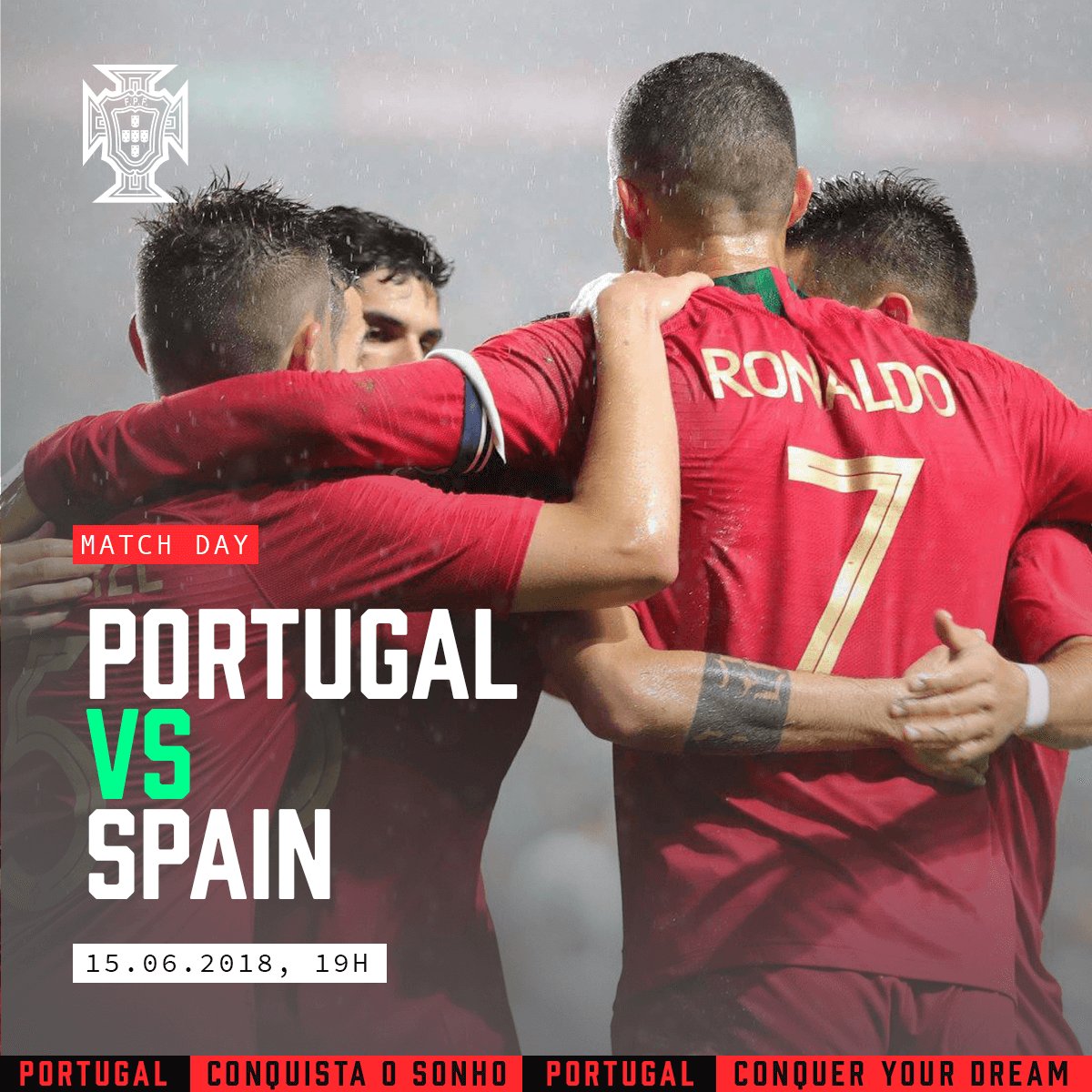 É dia de jogo!! #ConquistaOSonho
⚽ Portugal x Espanha
🕘 7 PM (Portugal Continental)
🏟️ Fisht Stadium
It's match day! #ConquerYourDream