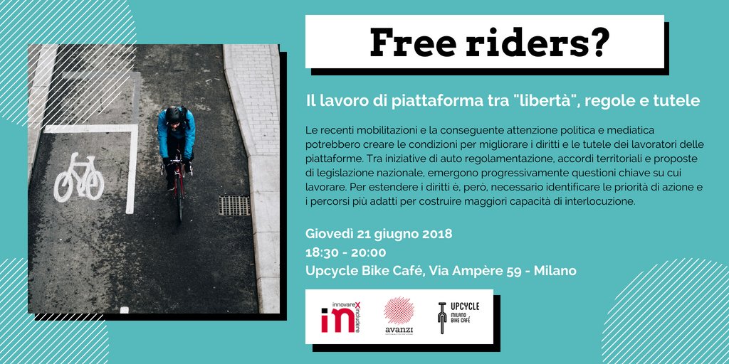 marmaz's tweet photo. Il 21 da @UpcycleBikeCafe parteciperò a un dibattito sul tema dei corrieri in bici e dei nuovi lavori, modera @fcancellato. Io credo arriverò con una cargo bike. Dress code: #braghette.
Programma e iscrizioni qui: https://t.co/zXqqtU0m4y https://t.co/ViydkMvGBo