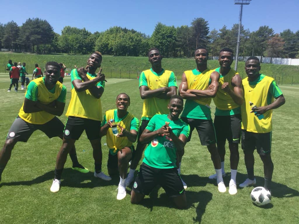 Love these boys! Ready to get our #WorldCup started tomorrow! #SoarSuperEagles