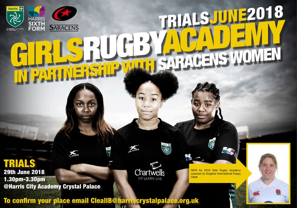 Saracens Women are working in partnership with <a href="/HCACP/">@hcacp</a> to launch a Girl's Rugby Academy. Confirm your place on the 29th June 👇