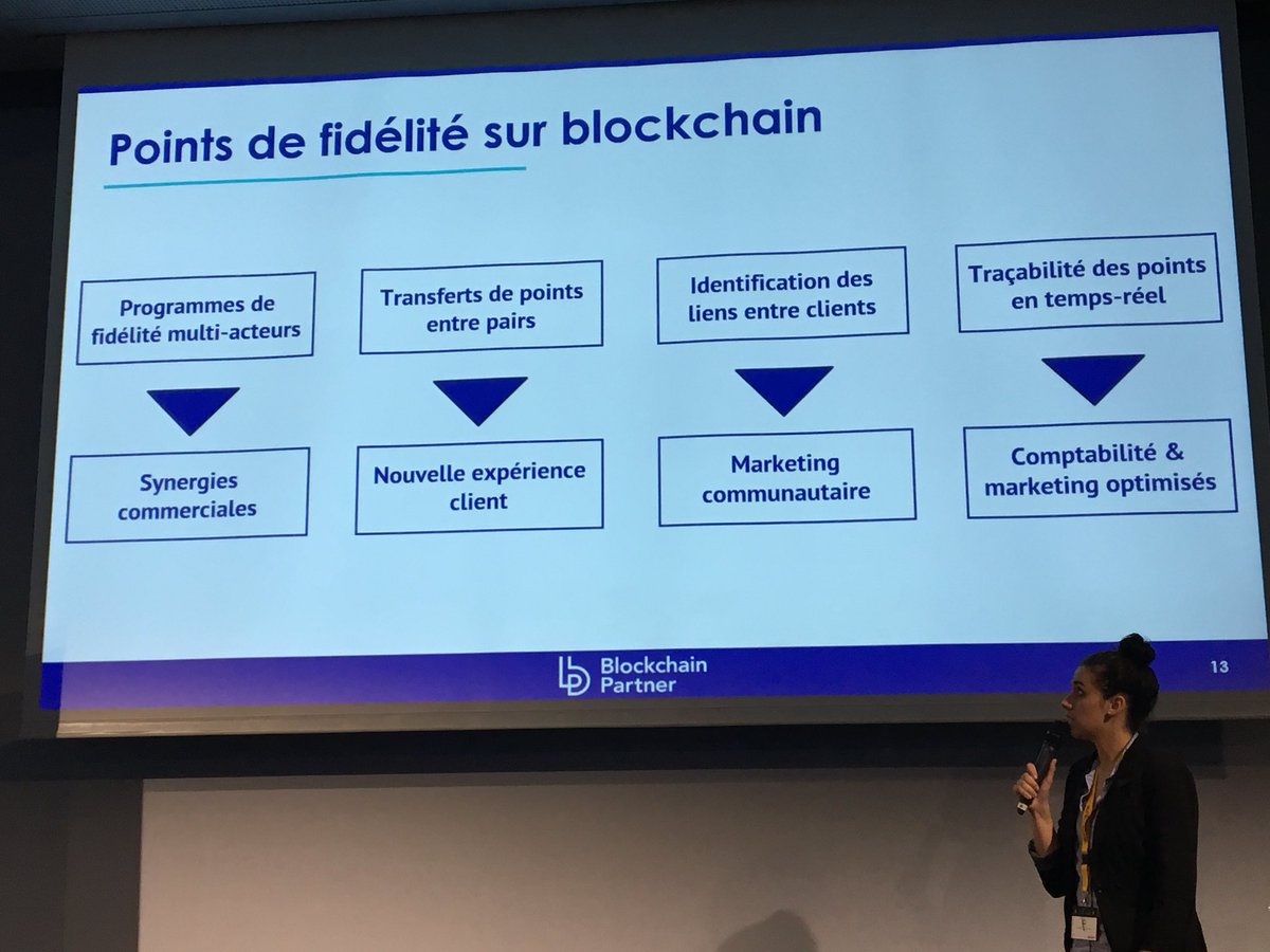 christartanson's tweet photo. De nouveaux programmes de fidélité plus efficaces grâce à la #blockchain selon @BlockchainPartn au #FCR18 #RelationClient #CX @TravelOnMove https://t.co/50lhgD3e4J