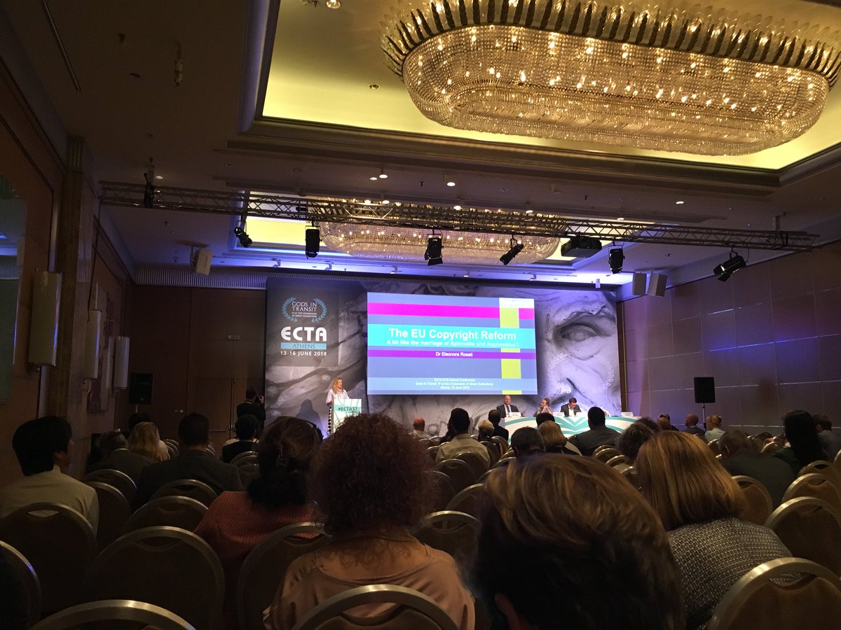 IPLawBlog's tweet photo. Copyright reform - a bit like the marriage of Aphrodite and Hephaestos? #ECTA2018 #ecta37 https://t.co/deJfgdUjGp