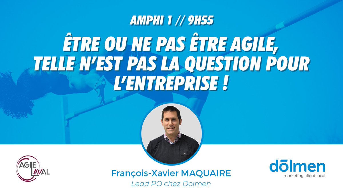 dolmentech's tweet image. 🎉 #AgileLaval | La conférence de @fxmaquaire &quot;Être ou ne pas être agile, telle n&apos;est pas la question pour l&apos;entreprise&quot; commence dans 10 minutes ! ⏱

Rendez-vous en amphi 1 ! 📍
