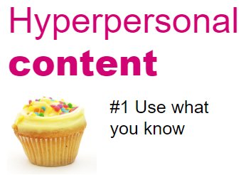 dinojrock's tweet photo. Sounds like the "Content is cake" metaphor has gone down well @ContentEdLive๐ฐ๐ Here are my 3 bitesized takeaways on #hyperpersonalised content #ContentEd18 https://t.co/OoCat4LwrN