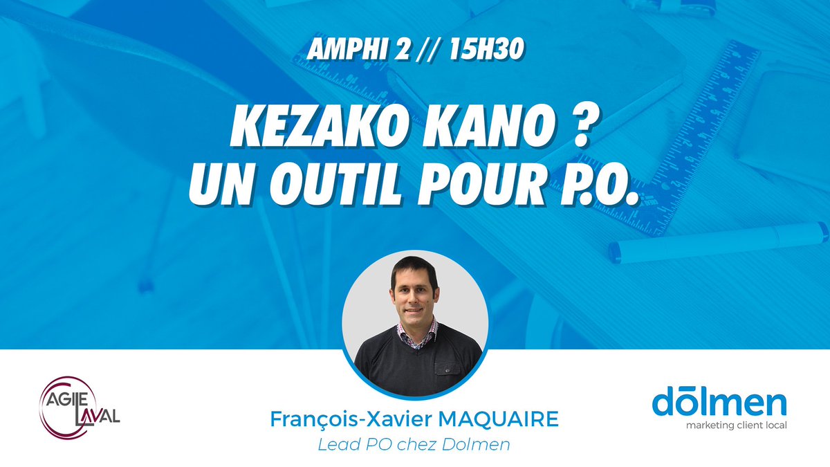 dolmentech's tweet image. 🎉 #AgileLaval | La conférence de @fxmaquaire &quot;Kezako Kano : un outil pour P.O.&quot; commence dans 10 minutes ! ⏱

Rendez-vous en amphi 2 ! 📍