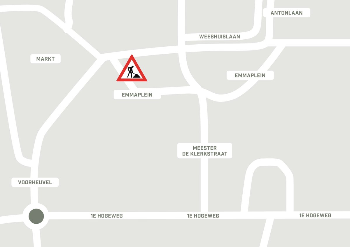 Deze week is <a href="/BAMInfra_nl/">BAM Infra</a> gestart met de voorbereidende werkzaamheden aan het Emmaplein (richting de Markt). Lees meer op bit.ly/2zD3Tow