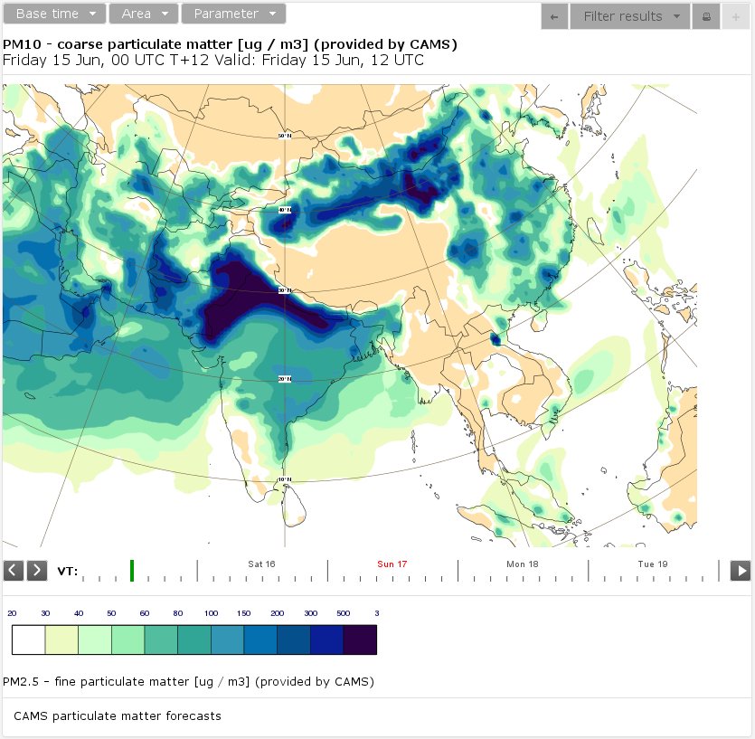 Significant surface #particulatematter #PM10 #AirPollution across NW #India &amp; #Pakistan in latest #Copernicus Atmosphere Monitoring Service forecast bit.ly/2Mw9VdY <a href="/nexgenearth/">NGEL</a> <a href="/airqualityindia/">Air Quality in India</a> <a href="/PakAirQuality/">PakistanAirQuality</a> <a href="/airsouthasia/">Air South Asia</a> <a href="/pallavipnt/">Pallavi Pant (she/her)</a> <a href="/amrit_sharma/">Amrit Sharma</a> <a href="/hjethva05/">Hiren Jethva</a>