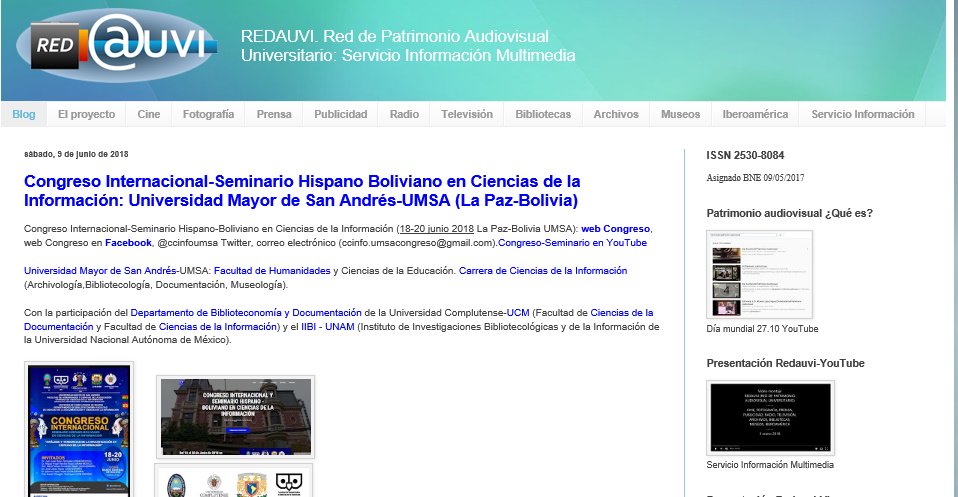 alyepes's tweet photo. Congreso-Seminario Hispano Boliviano en Ciencias de la Información: La Paz-Bolivia,18-20 junio 2018. Más en https://t.co/NbW6oq9IPp https://t.co/yMOBnF6iti