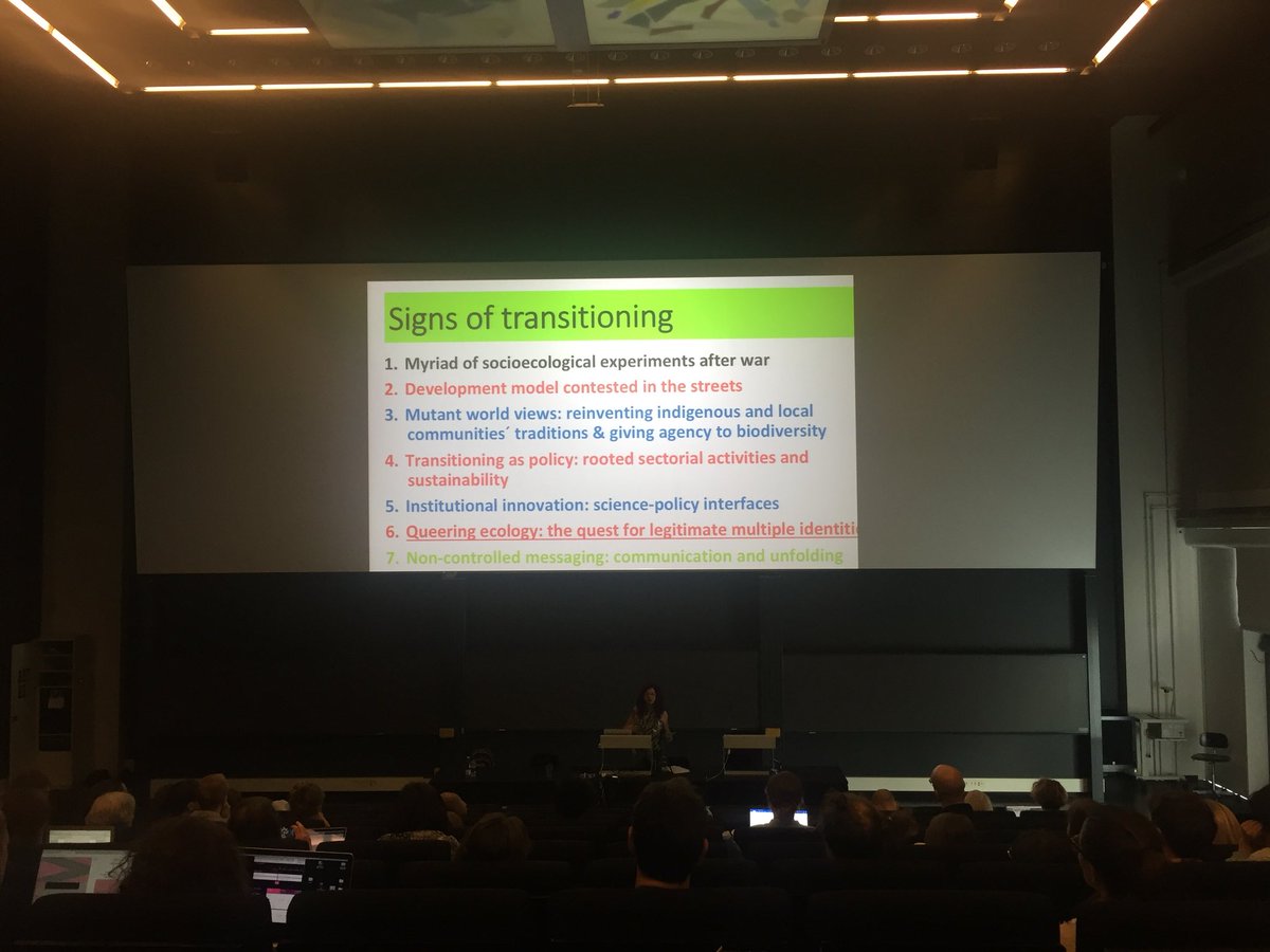 JimScown's tweet photo. Inspiring @SLSAeurope keynote from @Brigittelgb, queering ecology. Vast socioecological changes taking place in Colombia today a chance to revisit relationships to nature & transition towards sustainability, @ crucial moment for both her homeland & the world #slsagreen #Green2018 https://t.co/GIMNvhIUhZ